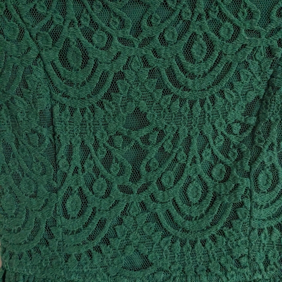 H&M Divided Lace Fit and Flare Skater Dark Green Dress size 4 - Picture 8 of 8